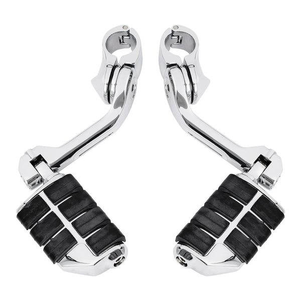 Chrome Highway Foot Pegs Footrest 1 1/4" Engine Guard Mounts Clamps For Harley