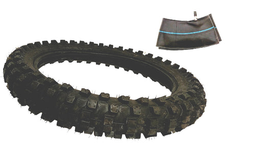 80/100-12 Dirt Bike Tire & Tube For Honda Esa Yamaha KTM Kawasaki Hard Tread