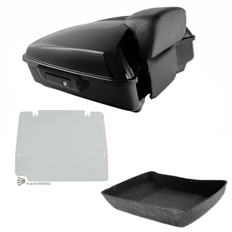 Chopped Trunk Backrest Pad Plate Fit For Harley Touring Road King Glide 2014-26