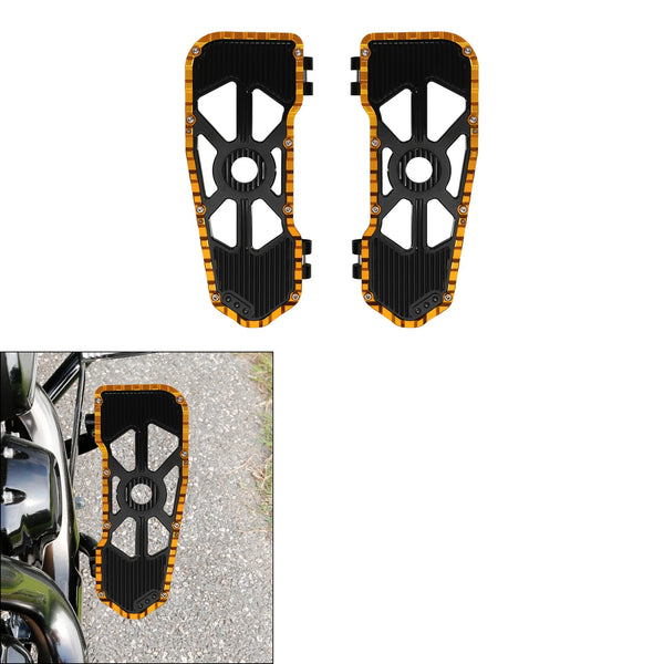 Driver Footboard Floorboard Fit For Harley Touring Road Glide 09-25 Black Gold