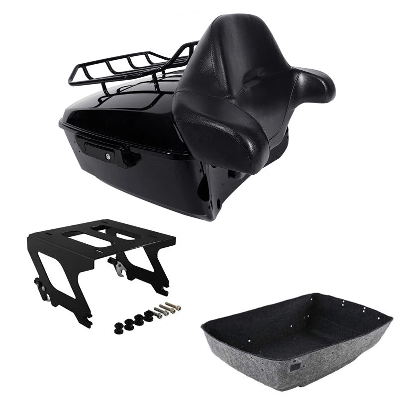 King Trunk Backrest Solo Mount Fit For Harley Sport Glide Low Rider 2018-25