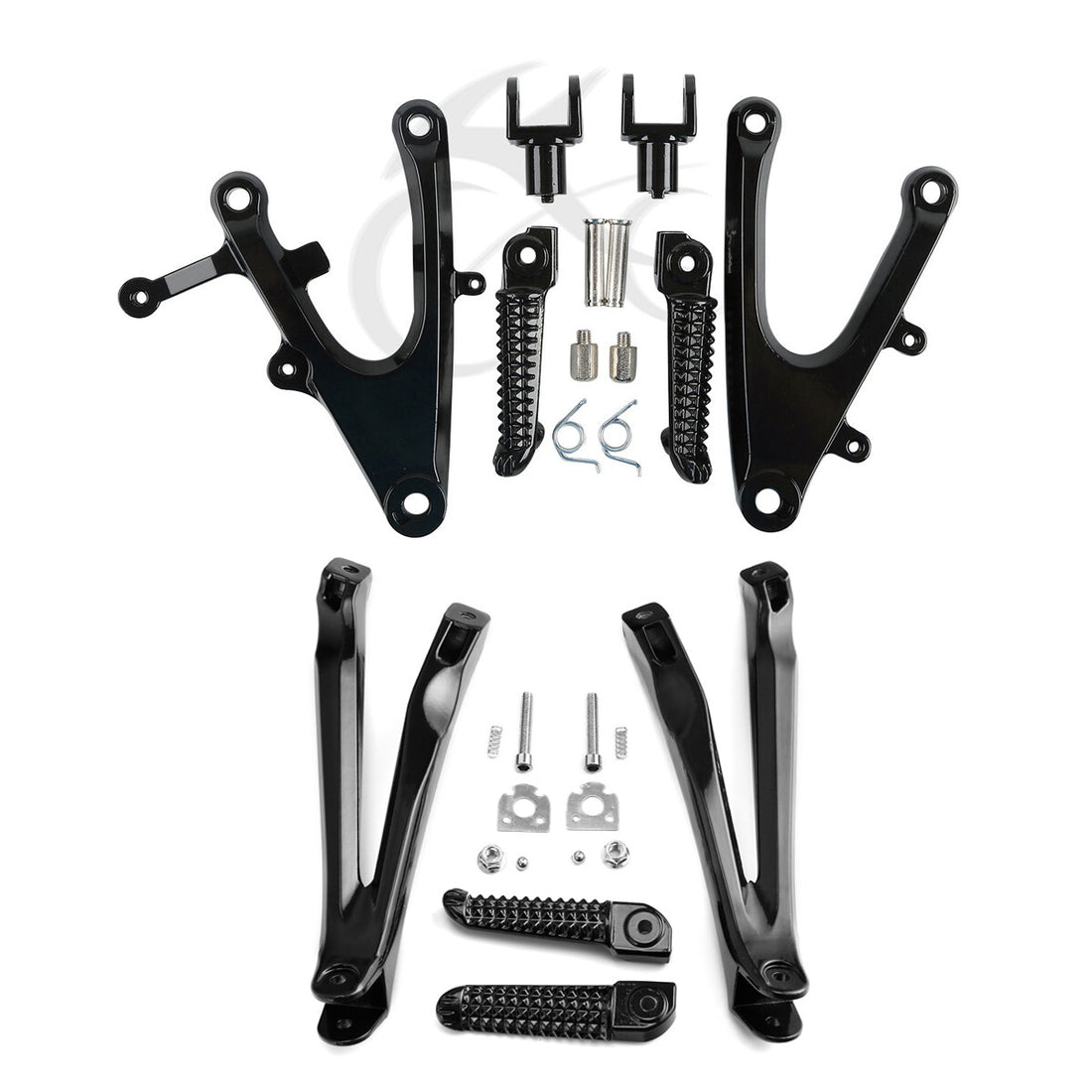 Driver & Passenger Footrests Foot Pegs Bracket Fit For Yamaha Yzf R1 2004-2006