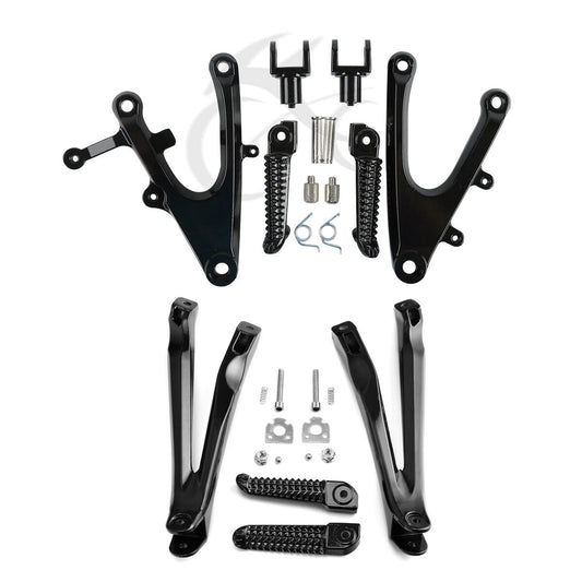 Driver & Passenger Footrests Foot Pegs Bracket Fit For Yamaha Yzf R1 2004-2006