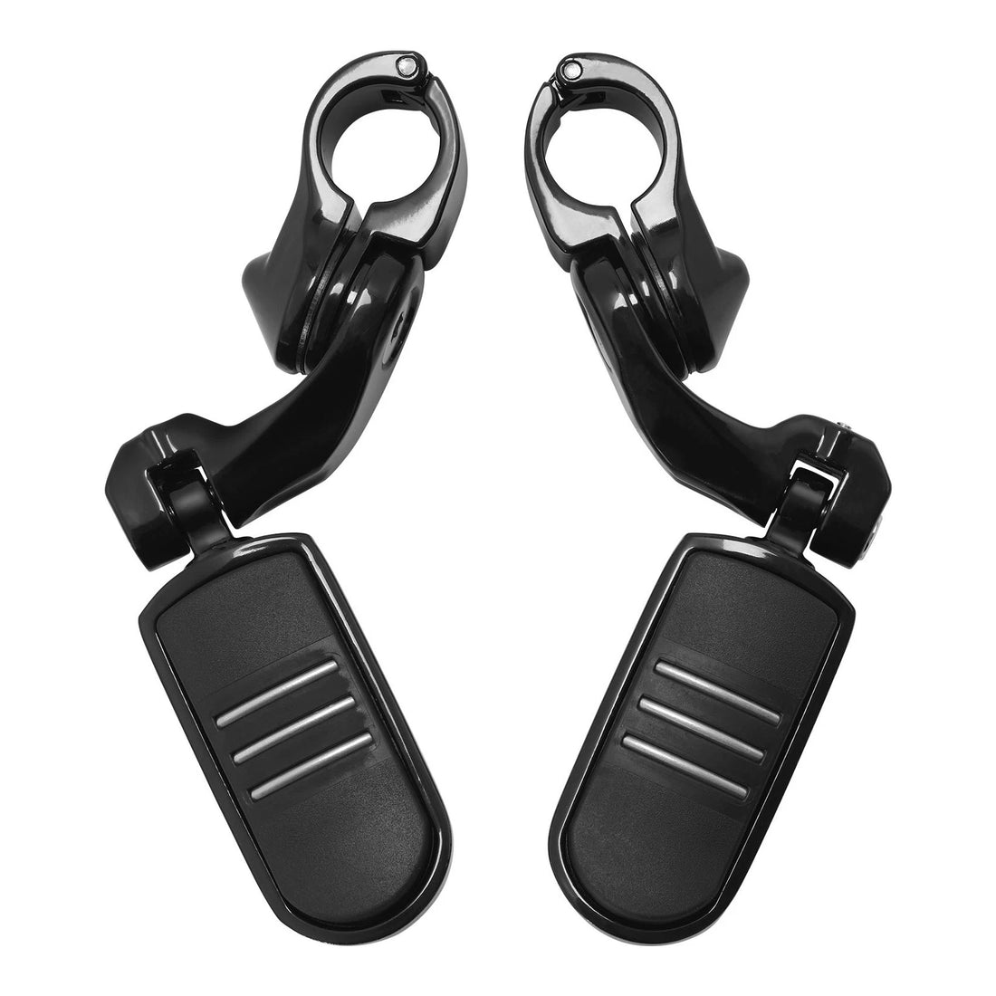 Black 1-1/4" Short Angled Highway Pegstreamliner Foot Pegs Mount Fit For Harley