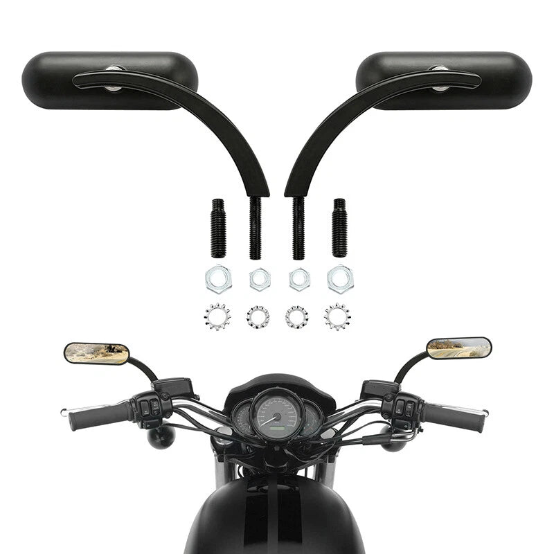 Mini Oval Motorcycle Rear View Mirrors Fit For Harley Davidson Softail Deluxe