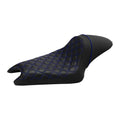 Black+Blue Driver & Passenger Seat Fit For Harley Sportster 3.3Gallon Tank 04-22