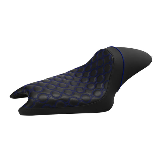 Black+Blue Driver & Passenger Seat Fit For Harley Sportster 3.3Gallon Tank 04-22