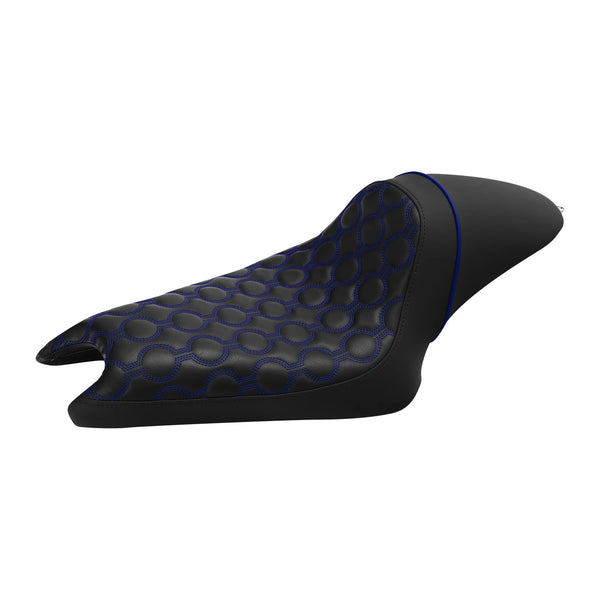 Black+Blue Driver & Passenger Seat Fit For Harley Sportster 3.3Gallon Tank 04-22