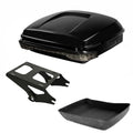 Vivid Black Chopped Trunk LED Light Mount Rack Fit For Harley Touring 2014-2026