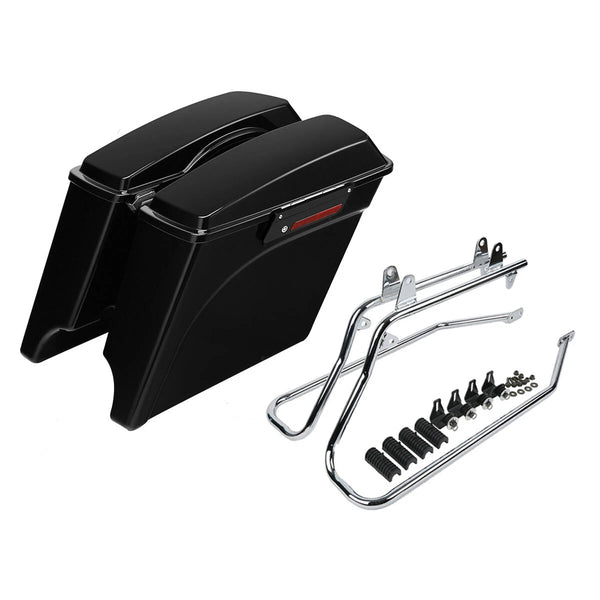 5" Extended Hard Saddlebags Saddle Bags & Softail Conversion Brackets For Harley