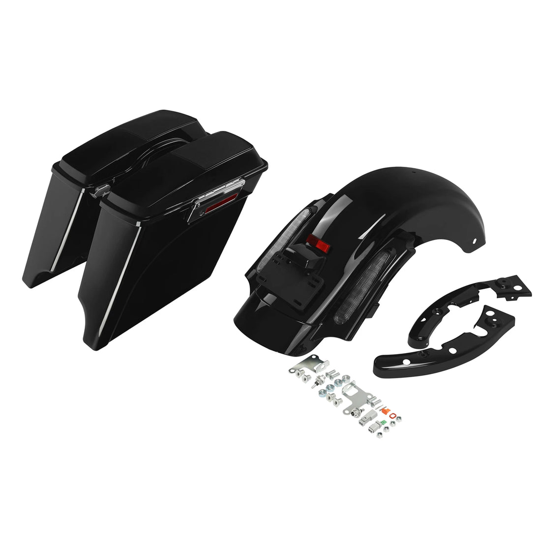 5" Stretched Hard Saddlebags Rear Fender Fit For Harley Touring Road King 09-13