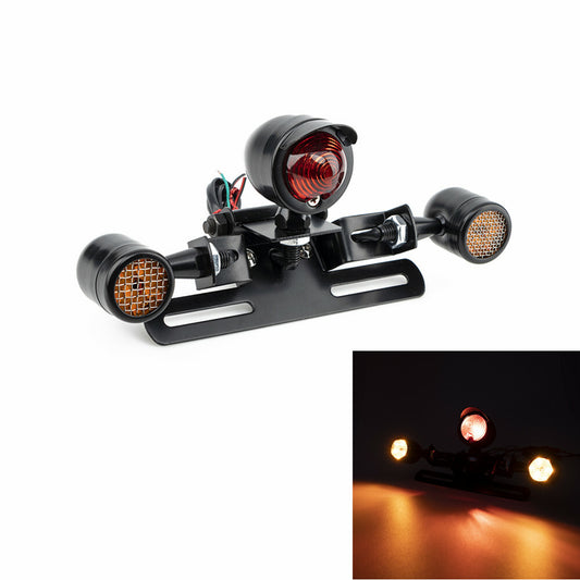 Black Tail Brake Light With Grill Turn Signal Light For Honda Cafe Racer Custom