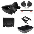 King Trunk Backrest Speakers LED Light Mount Plate Fit For Harley Touring 14-26