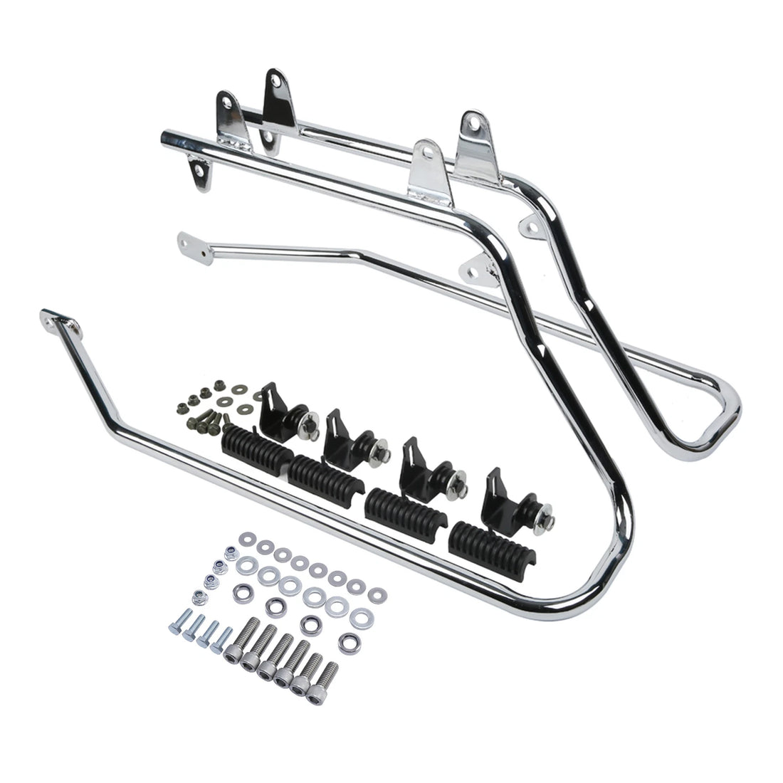 Chrome Saddlebag Conversion Brackets Fit For Harley Davidson Softail w/ Hardware