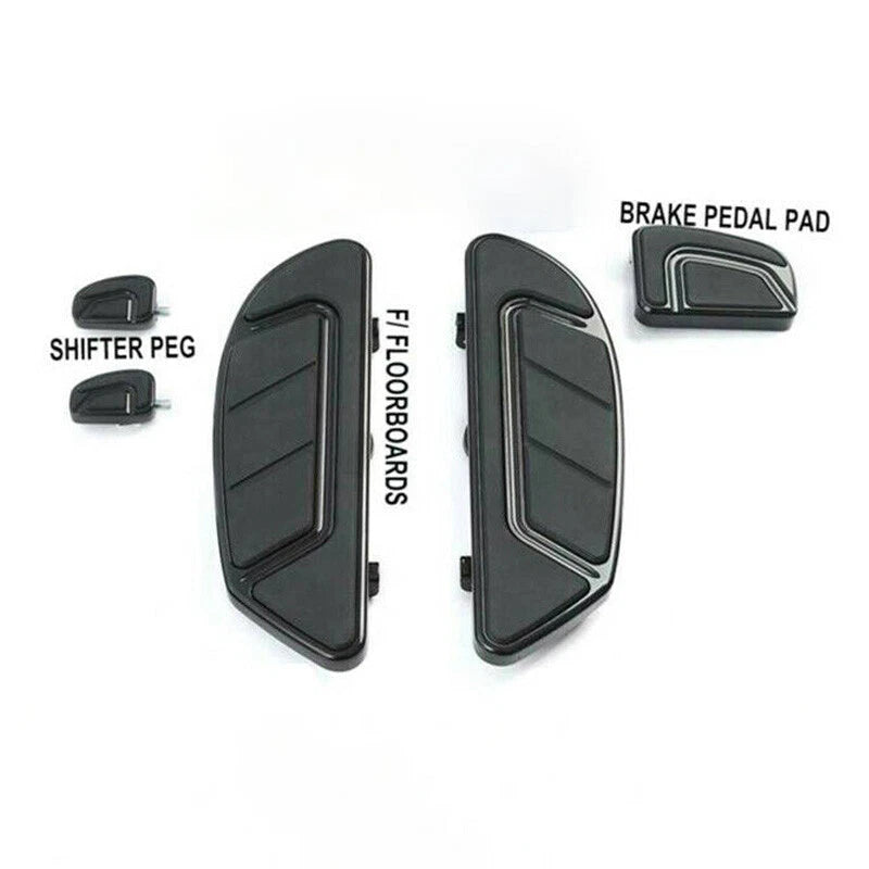 Black Footboard Brake Pedal Shifter Pegs Fit For Harley Road King Glide 1986-24