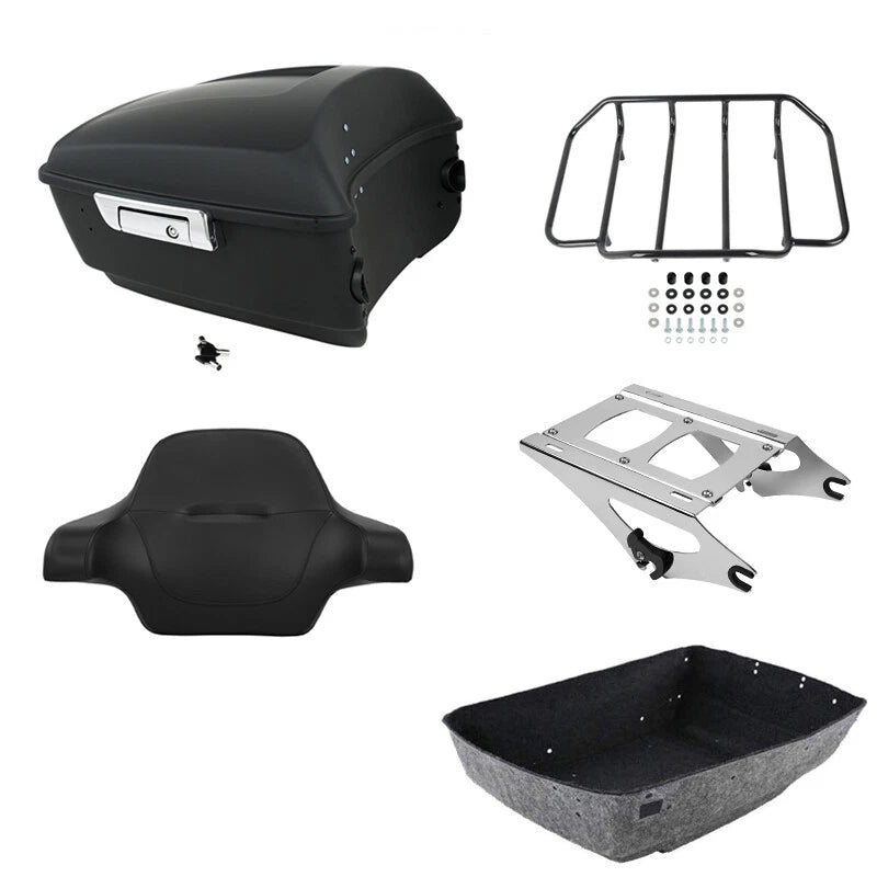 Matte King Trunk Luggage Backrest Rack Mount Fit For Harley Touring 2014-2026 25