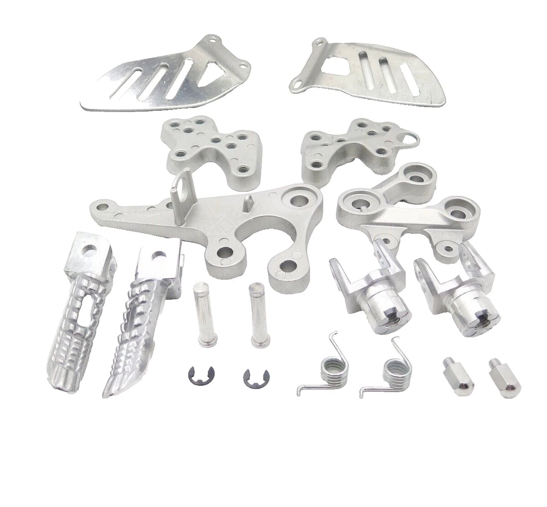 For 2005 2006 2007 2008 Suzuki GSXR1000 New Silver Front Foot Pegs Bracket Kit