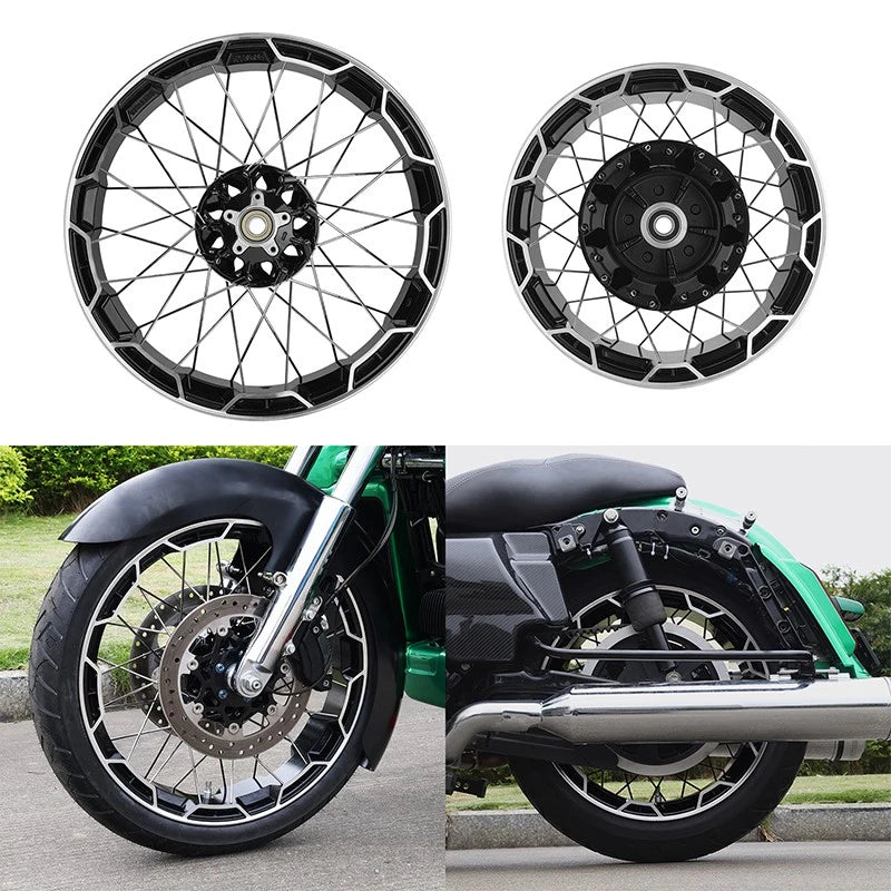 21'' Front 18'' Rear Spoke Wheel Rim Fit For Harley Cvo Road Glide ABS 2023-2025