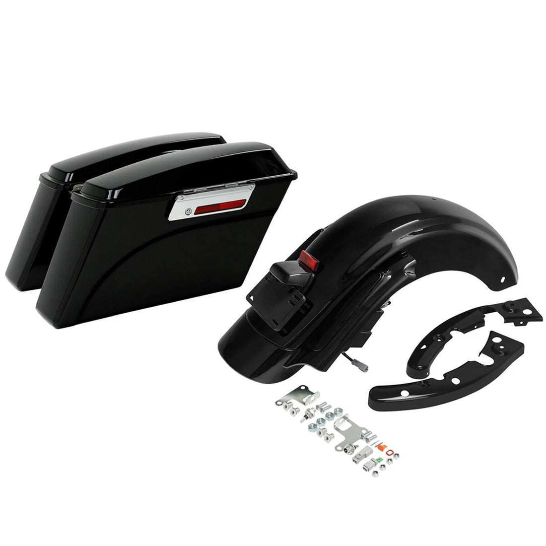 Hard Saddlebags LED Rear Fender System Fit For Harley Touring Road Glide 2009-13