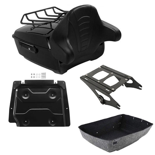 Black King Trunk Backrest Mount Plate Fit For Harley Touring Street Glide 14-26