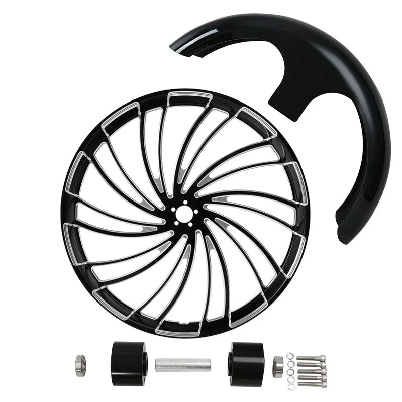 30" Front Wheel Rim Dual Disc Hub Fender Fit For Harley Street Glide ABS 1997-21