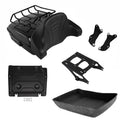 Black Chopped Trunk Backrest Rack Mount Docking Fit For Harley Touring 2014-2026
