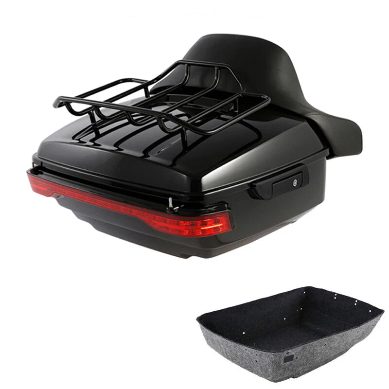King Trunk Rack Pad Tail Light Fit For Harley Touring Street Road Glide 2014-26