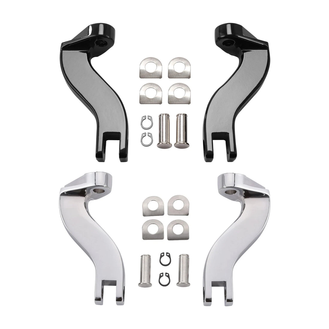 Passenger Footpeg Mount Kit Fit For Harley Touring Flht 1993-2025 Black/Chrome