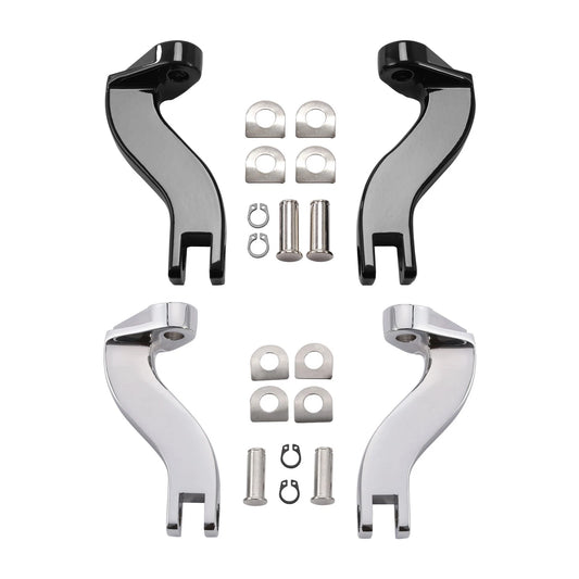 Passenger Footpeg Mount Kit Fit For Harley Touring Flht 1993-2025 Black/Chrome