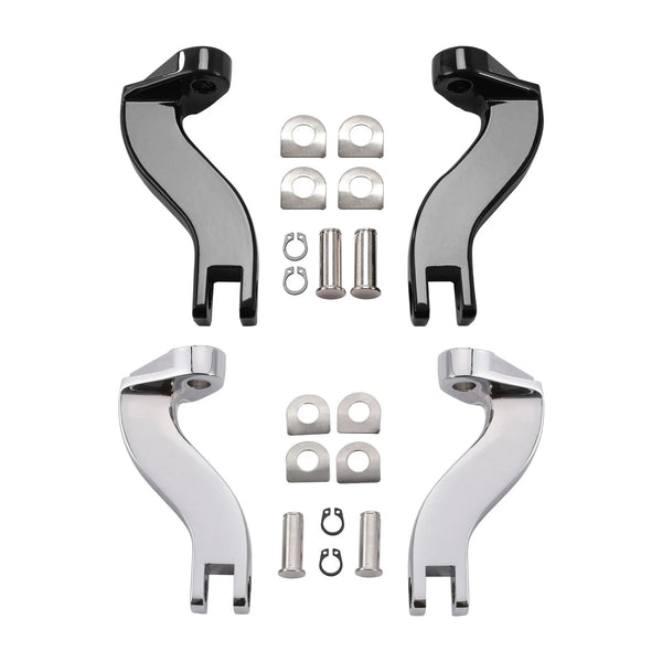 Passenger Footpeg Mount Kit Fit For Harley Touring Flht 1993-2025 Black/Chrome