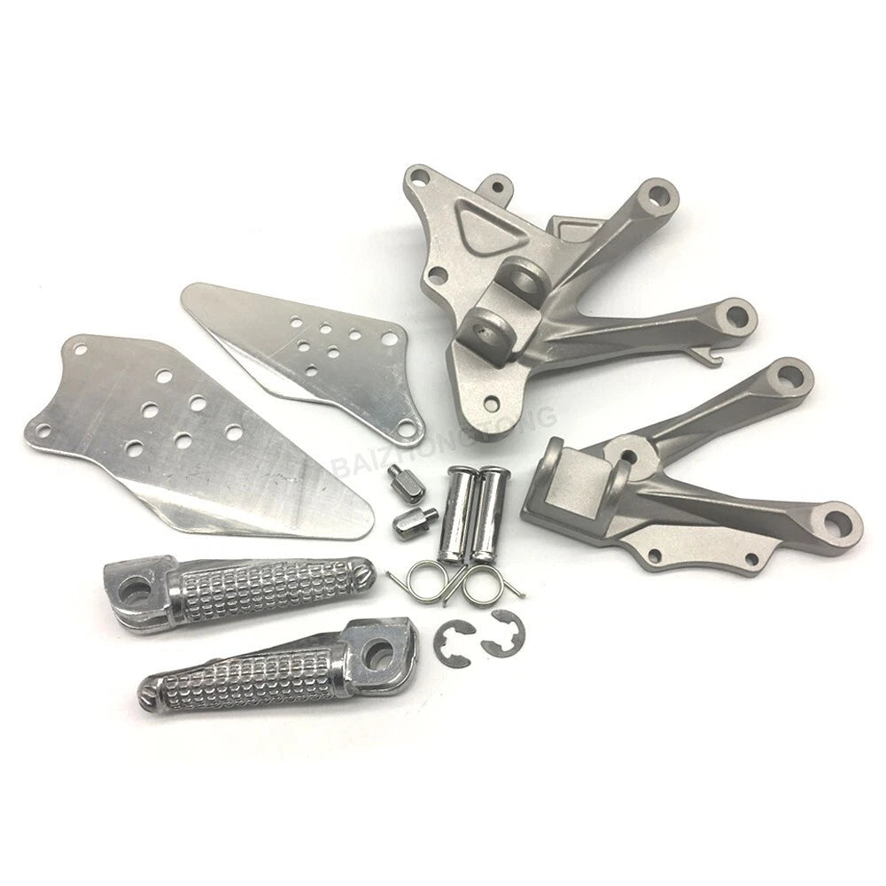 Silver Driver Front Foot Pegs Bracket Fit for Kawasaki Ninja ZX10R 2006-2010 09