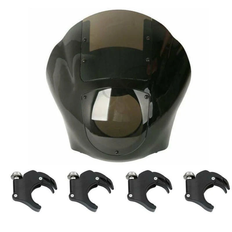 Quarter Headlight Fairing Windshield w/ 49mm Fork Clamp Fit For Harley Sportster