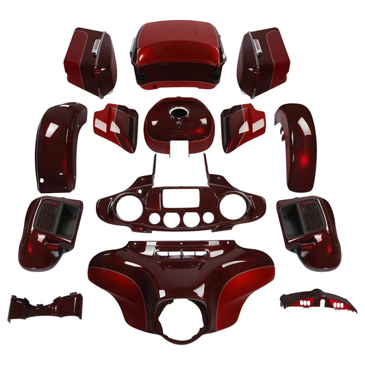Fairing Body Kit Fit For Harley Electra Glide 14+ Mysterious/Velocity Red Sunglo