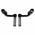 1 1/4" Black Footrest Peg Long Angled Mount Bracket Fit For Harley Engine Guard