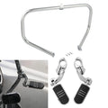 Chrome 1.25 Inch Crash Bar & Foot Pegs Fit for Harley Flht Flhx Flhr 2009-2023