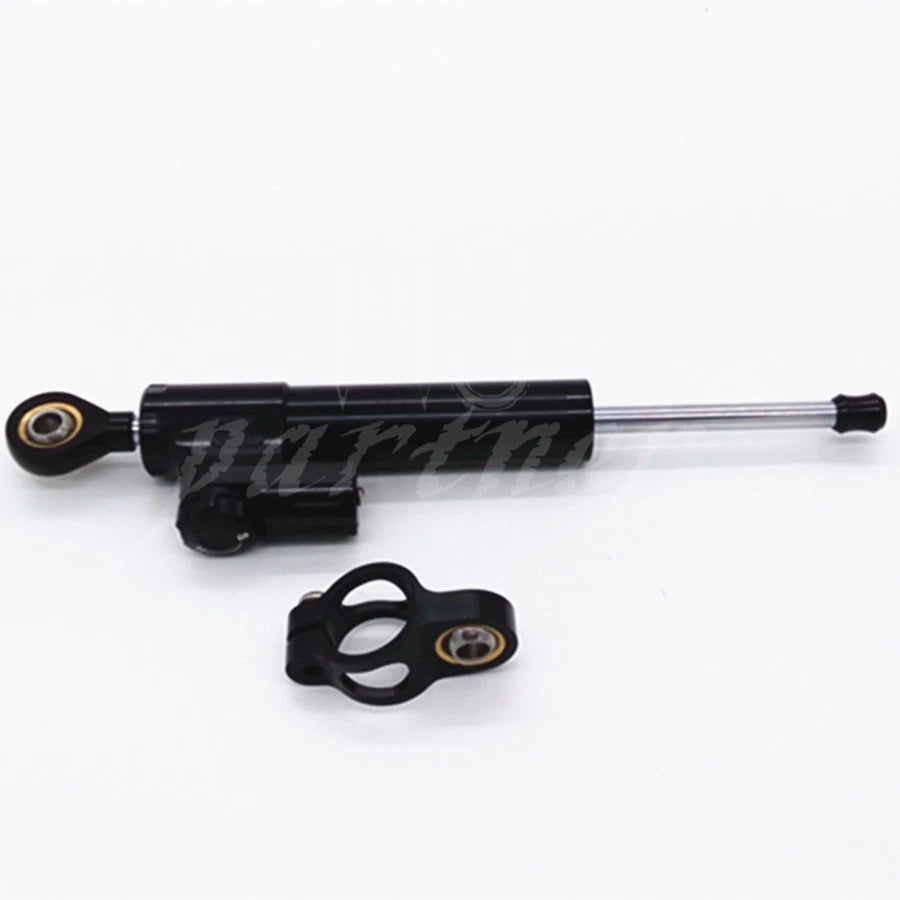 Black CNC Steering Damper Motorcycle Stabilizer Linear Reversed Safety Control