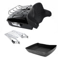 Chopped Trunk Backrest Top Rack Quick Detach Mount Fit For Harley Touring 14-26