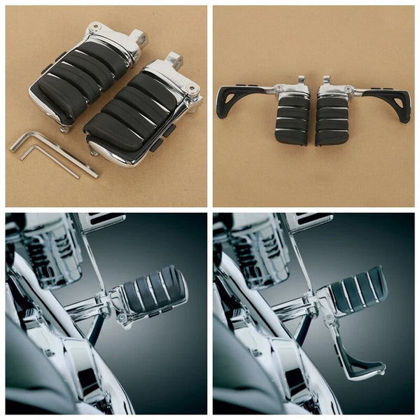 Pair Chrome Switchblade Male Mount Foot Pegs Fit For Harley Touring Road King US
