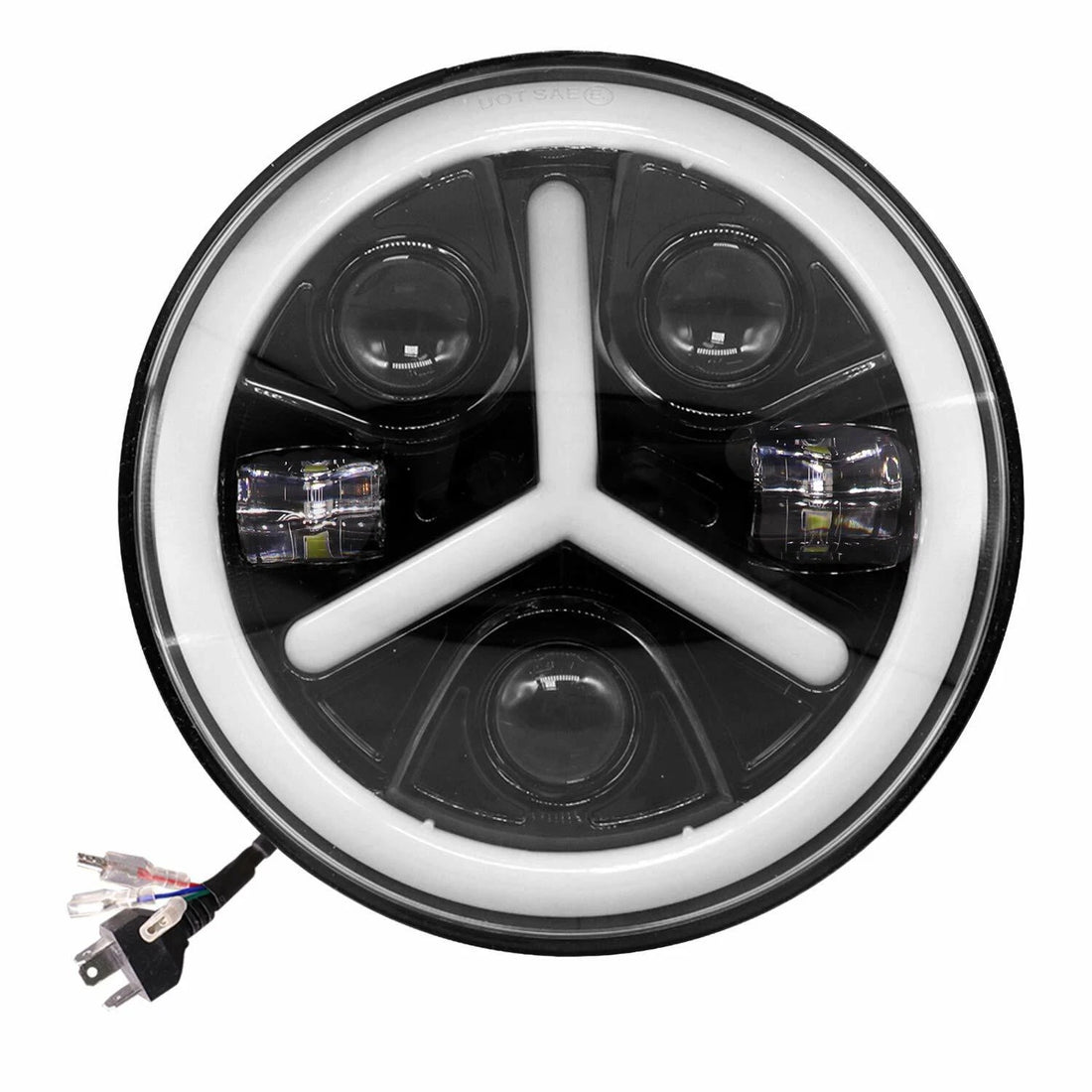 New LED 7" Headlight Fit For Ford Willys Jeep 75W)