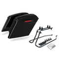 5" Stretched Hard Saddlebags & Bracket Fit For Harley Softail Fatboy 1984-2017