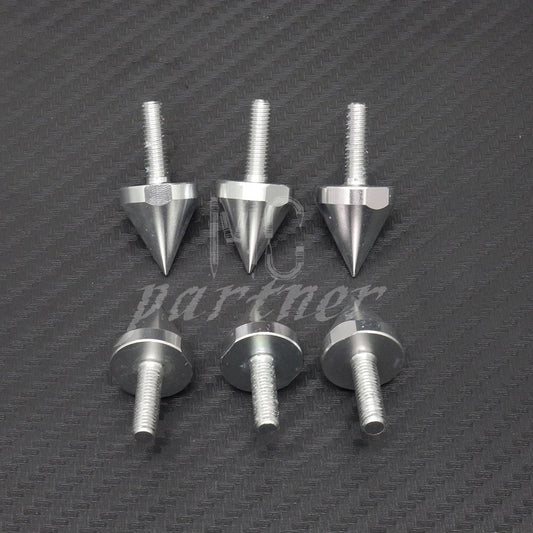 6 Pcs M5 Silver Aluminum Spike Bolts For Windscreen Fairings License Plate Bolts
