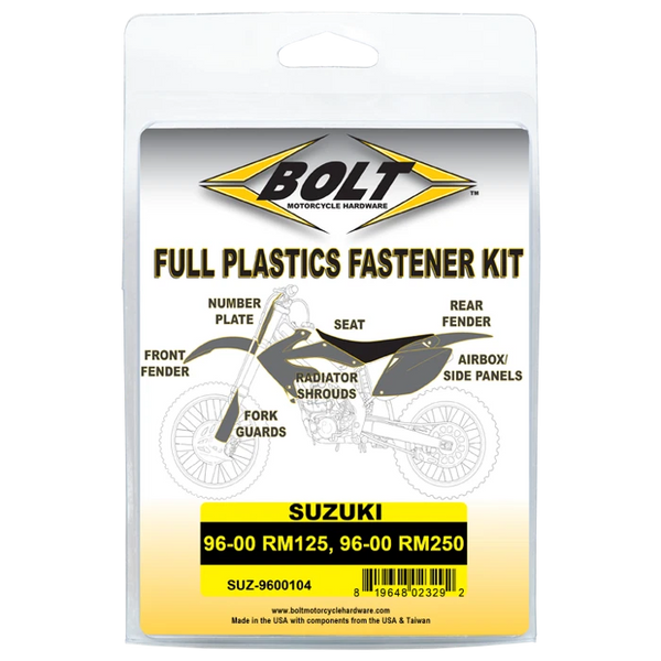 Bolt Motorcycle Accessories SUZ-9600104 Body Work Fastener Kit - Suz