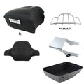 Matte King Trunk Backrest Pad Rack Mount Fit For Harley Street Glide 97-08