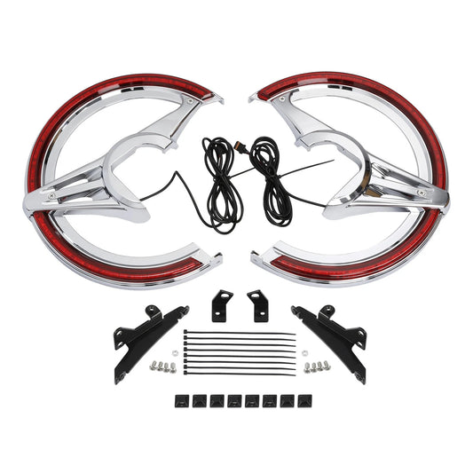 Brake Rotor Covers LED Light Red Lens Fit For Honda Goldwing GL1800 18-25 24 23