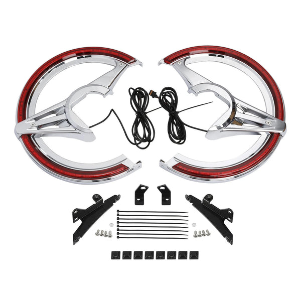 Brake Rotor Covers LED Light Red Lens Fit For Honda Goldwing GL1800 18-25 24 23