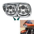 5 3/4" Projector LED Dual Front Headlight Lamp Fit For Harley Road Glide 98-13