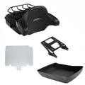Chopped Trunk Backrest Pad Mount Rack Plate Fit For Harley Touring Glide 2014-26