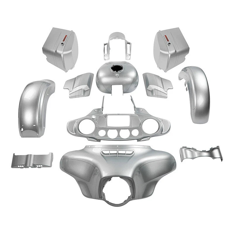 Fairing Body Work Kit Fit For Harley Street Glide 14-24 Brilliant Silver Pearl