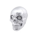 Custom Motorcycle Silver LED Retro Skull Headlight Head Lamp For Harley Yamaha
