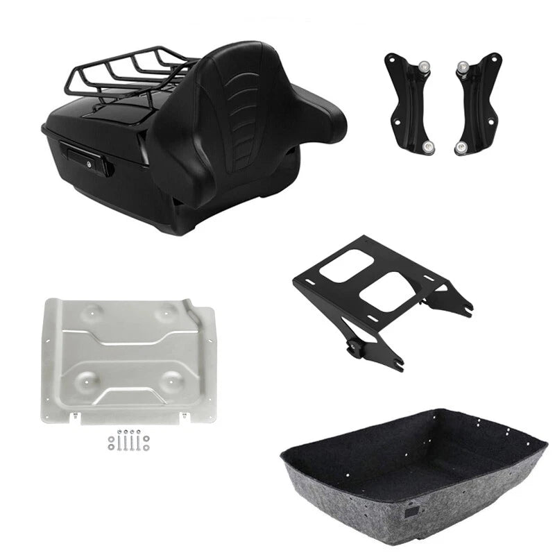 King Trunk Backrest Pad Rack Mount Plate Docking Fit For Harley Touring 14-2026